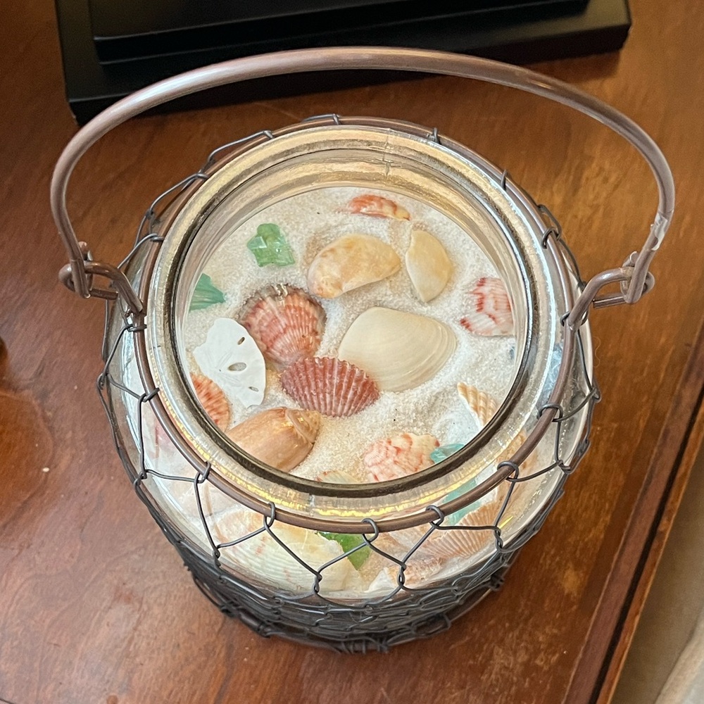 Florida Gulf Coast Sugar white sand, shells and sea glass decor